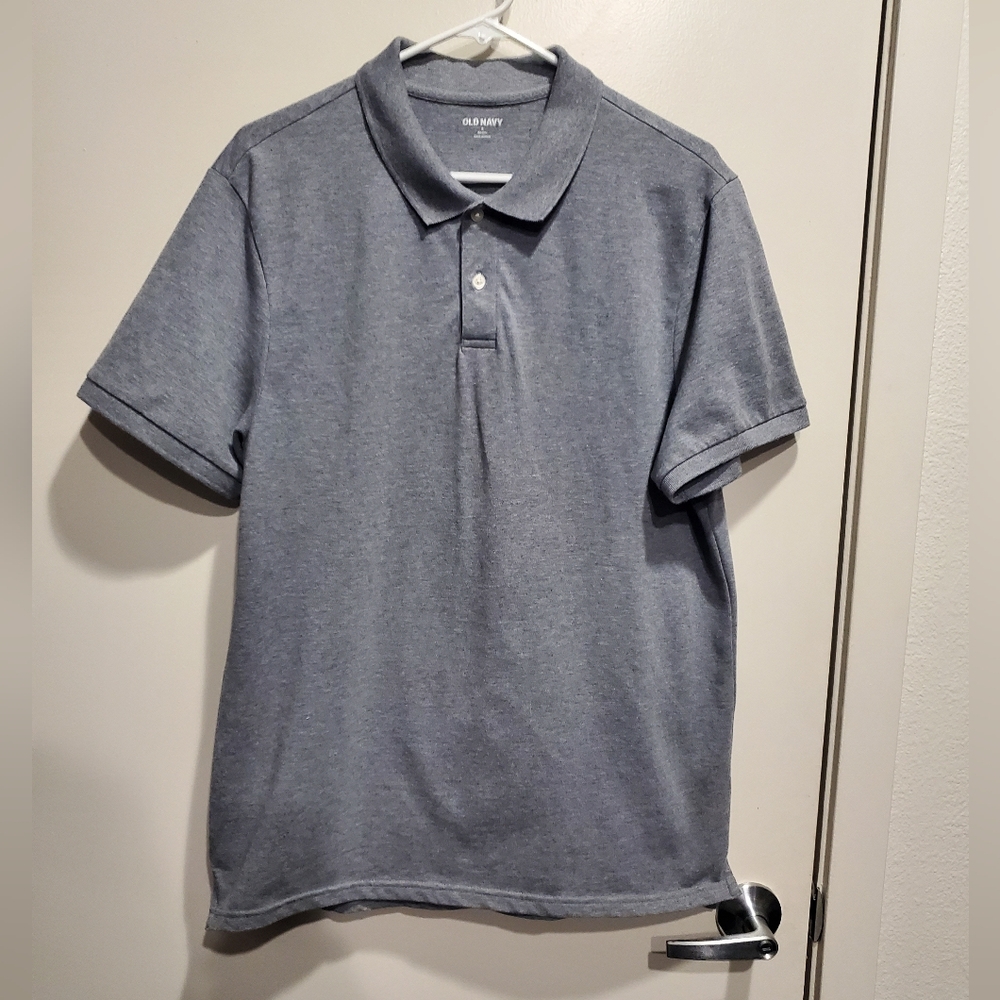 Old Navy Gray Polo Shirt Classic Short Sleeve